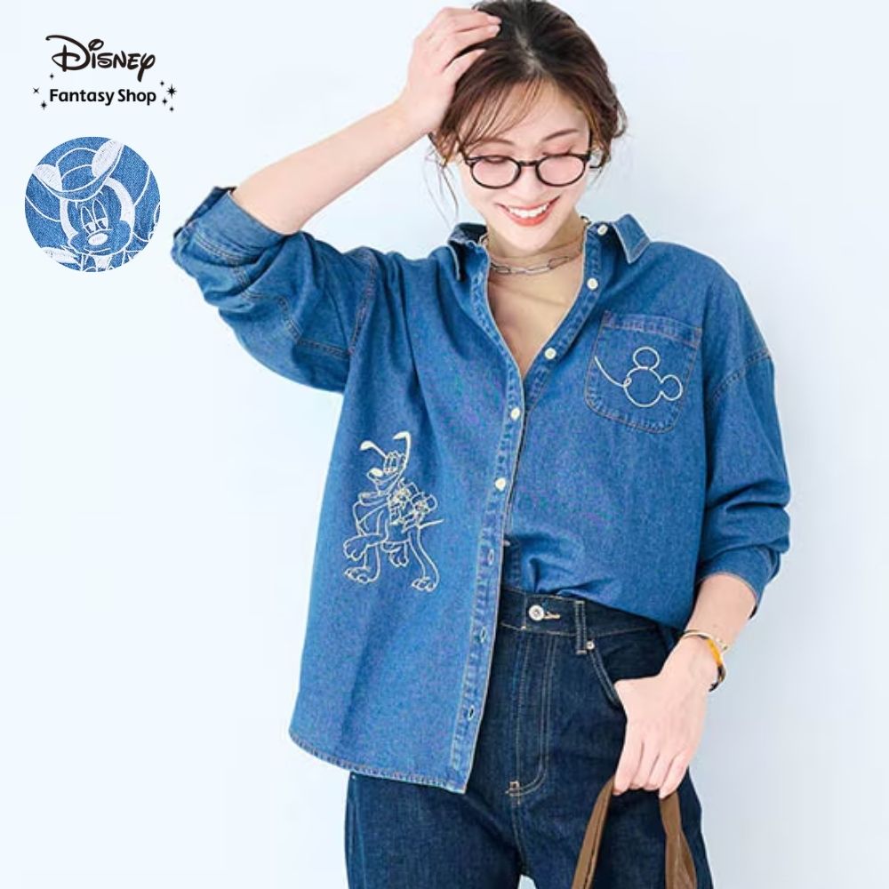 刺しゅうデニムシャツ「ミッキー＆フレンズ」(ディズニー/Disney