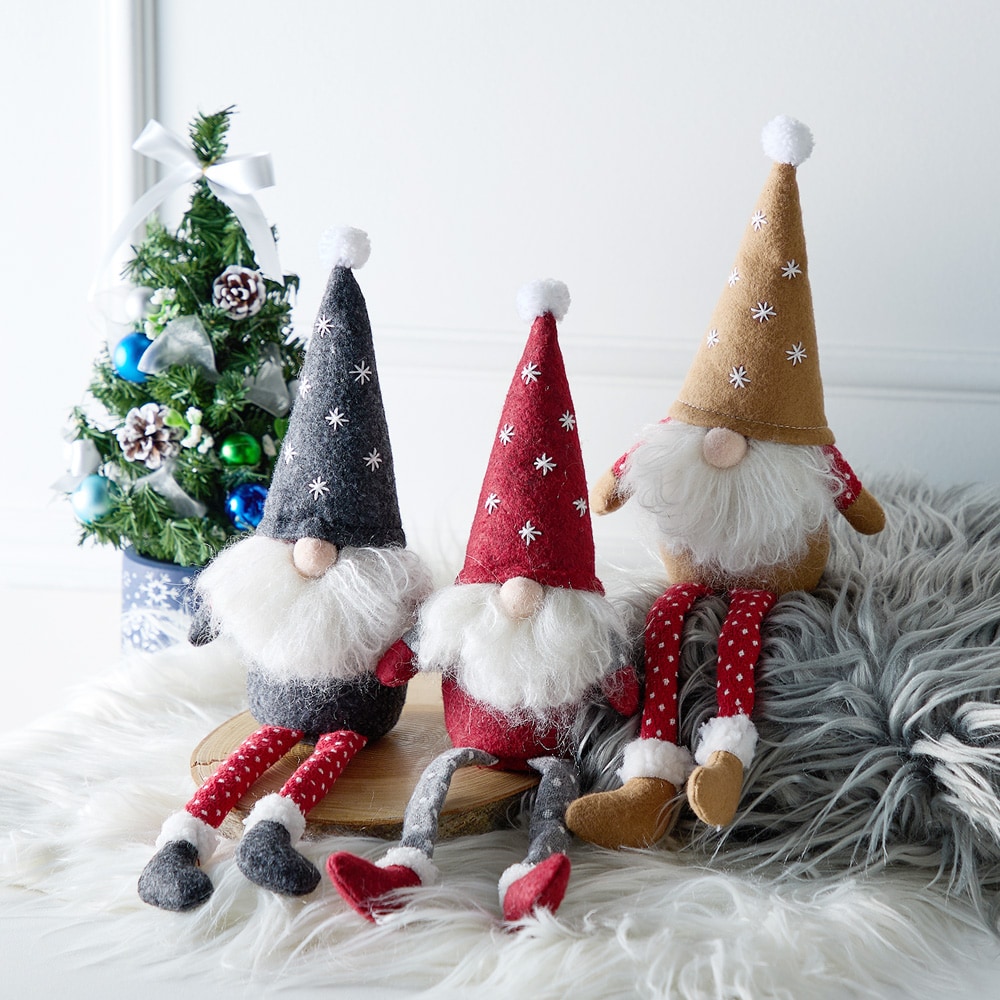 在庫限りのお買得】 【クリスマス】北欧の妖精トムテのオブジェ 3個組