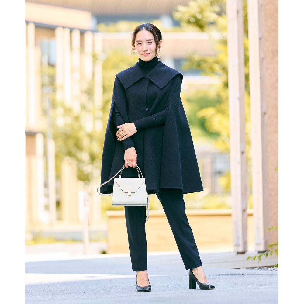 Newans／ハッシュニュアンス】セーラーカラーダブルフェイスケープ