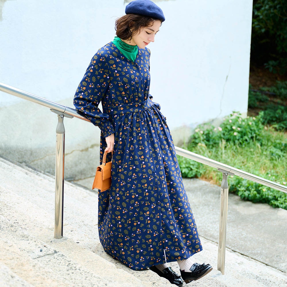 ロングブラウスワンピース（ロング/マキシ丈ワンピース）｜(ミニラボ