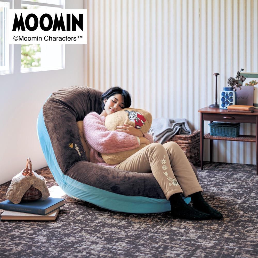 3WAYでくつろげる！クッション付きふかふかビッグ座椅子「ムーミン