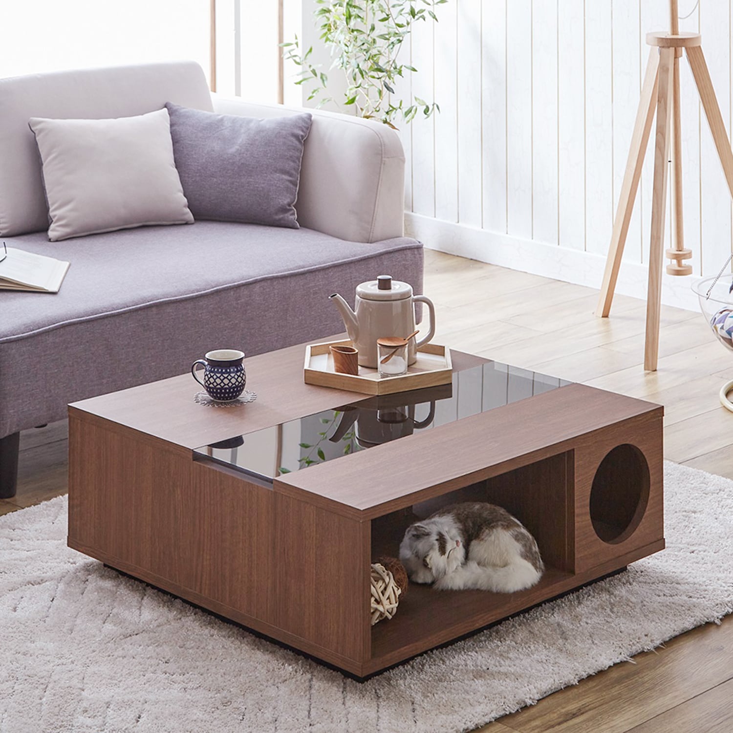 JAM JAM様用 ロウヤ 猫と暮らそう ローテーブル ガラス天板 LOWYA ロー