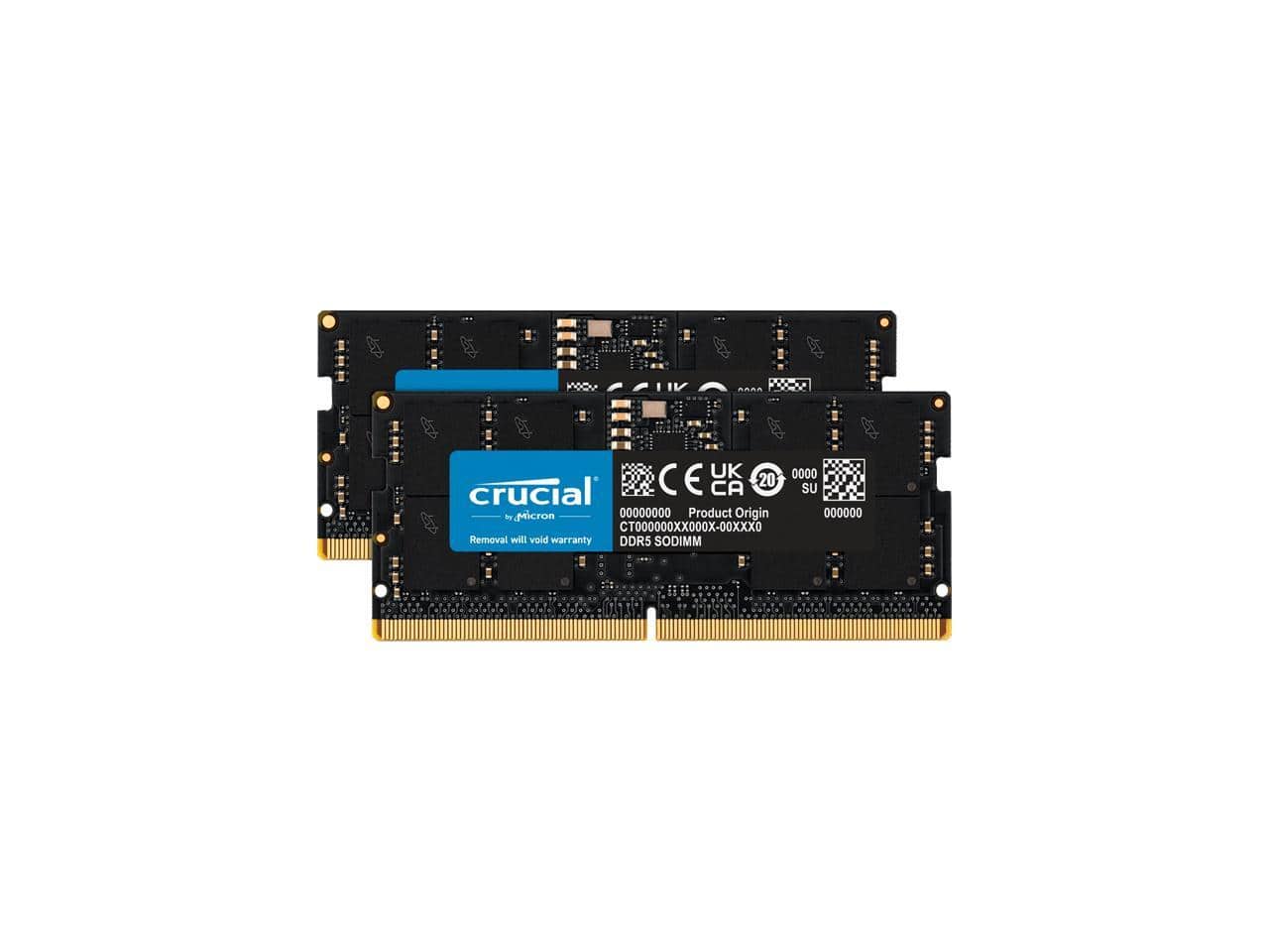 Crucial 64GB (2 x 32GB) 262 Pin DDR5 SO DIMM DDR5 4800 (PC4 38400