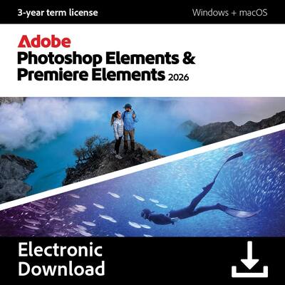 Adobe Photoshop Elements & Premiere Elements 2026 (1 User) (3 Year
