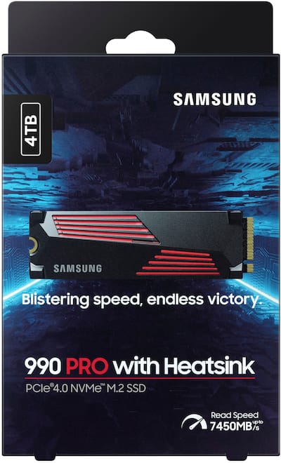 Samsung 990 PRO 4TB Internal SSD PCIe Gen 4x4 NVMe with Heatsink