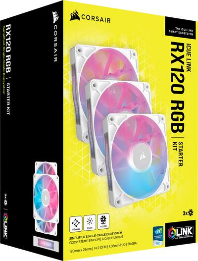CORSAIR iCUE LINK RX120 RGB 120mm PWM Computer Case Fan Starter