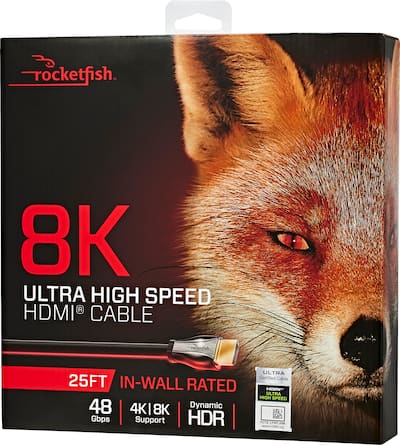 Rocketfish™ 25' 8K Ultra High Speed HDMI 2.1 Certified Cable Black