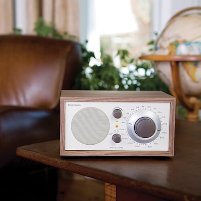 Tivoli Audio Model One Shelf Speaker with Wood Finish Walnut/Beige