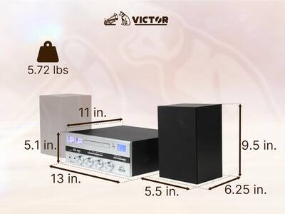 Victor Audio Victor Milwaukee Desktop Stereo System Black VDTS