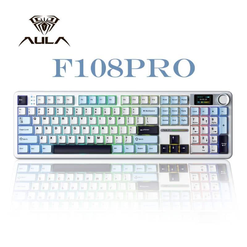 AULA F108 Pro, 104 Key Wireless Hot Swappable Mechanical Gaming