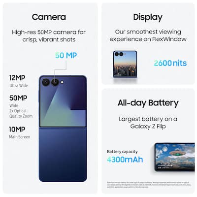 Samsung Galaxy Z Flip7 256GB Blue Shadow (Verizon) SM-F766UDBAVZW