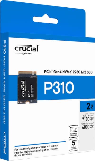 Crucial P310 1TB PCIe Gen4 2230 NVMe M.2 SSD CT1000P310SSD2