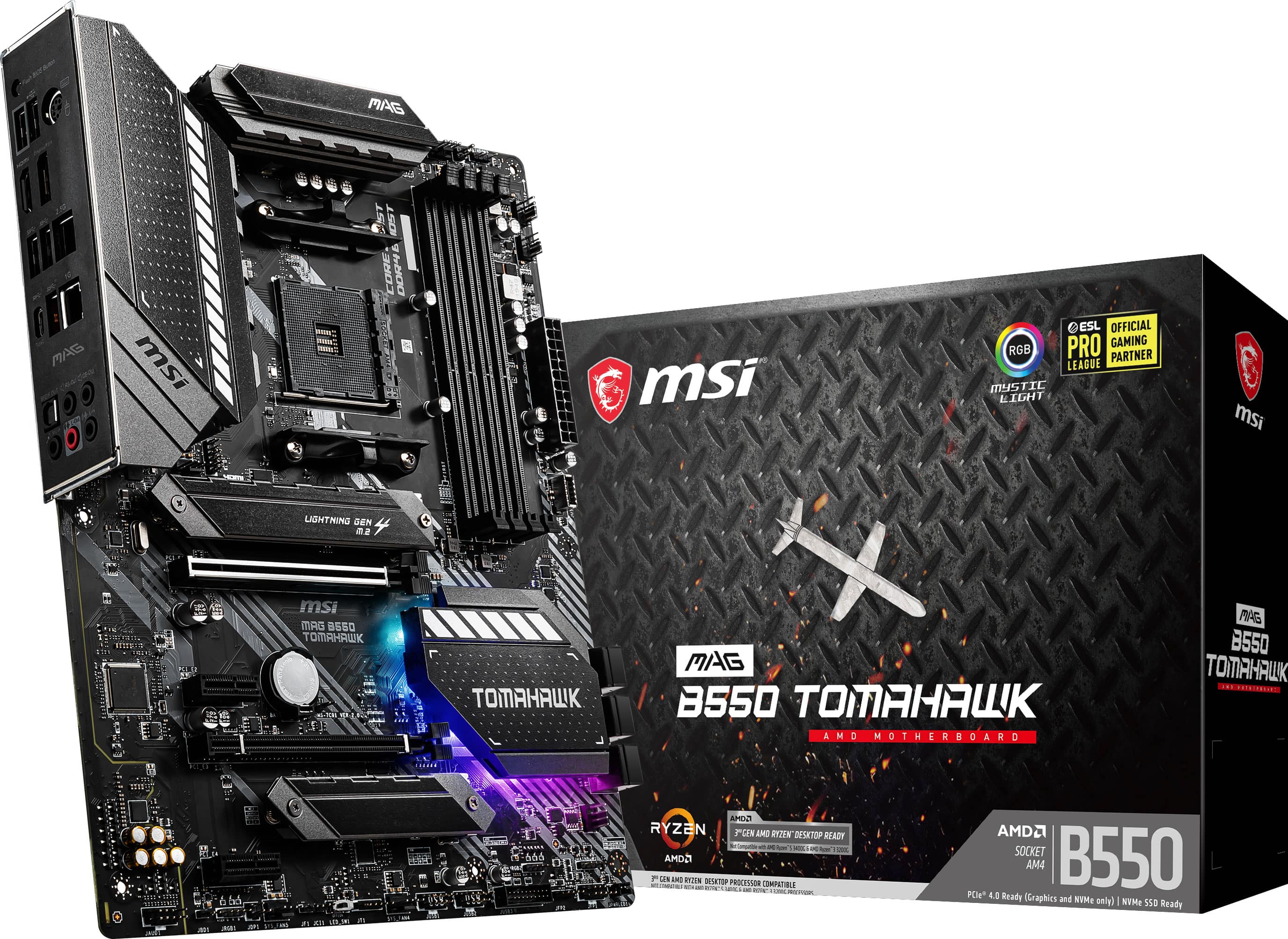MSI B550 TOMAHAWK (Socket AM4) USB C Gen2 AMD ATX GAMING