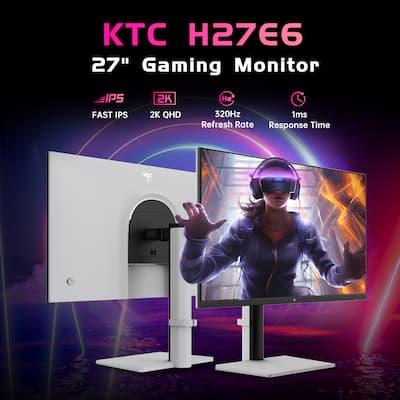 KTC H27E6 27 Inch Gaming Monitor, 300Hz/320Hz Fast IPS, 2K QHD