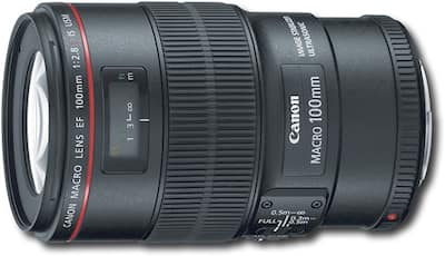 Canon EF100mm F2.8L Macro IS USM Lens for EOS DSLR Cameras Black
