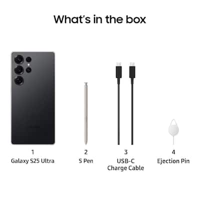 Samsung Galaxy S25 Ultra 256GB (Unlocked) Titanium Black SM