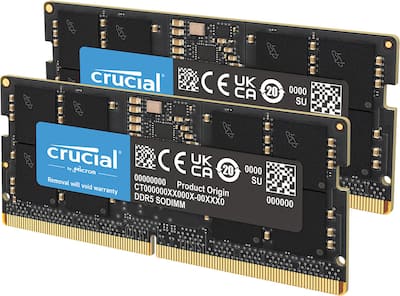 Crucial 128GB Kit (2x64GB) DDR5 5600MHz C46 SODIMM Laptop Memory
