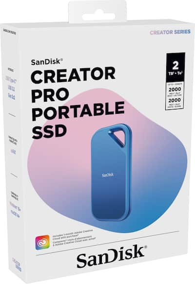 SanDisk Creator Pro 2TB Portable SSD Blue SDSSDE81C-2T00-G25