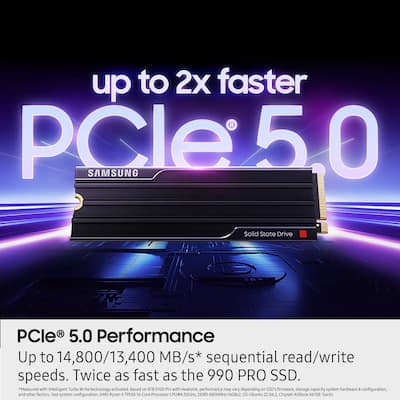 Samsung – 9100 PRO 1TB with Heatsink Internal SSD PCIe Gen 5x4