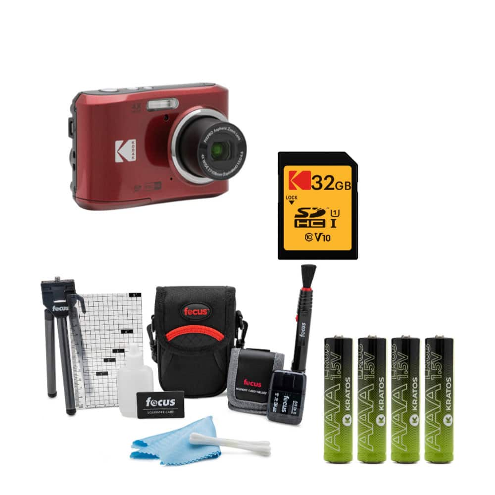Kodak PIXPRO FZ43 Friendly Zoom Digital Camera Bundle Red FZ43RD