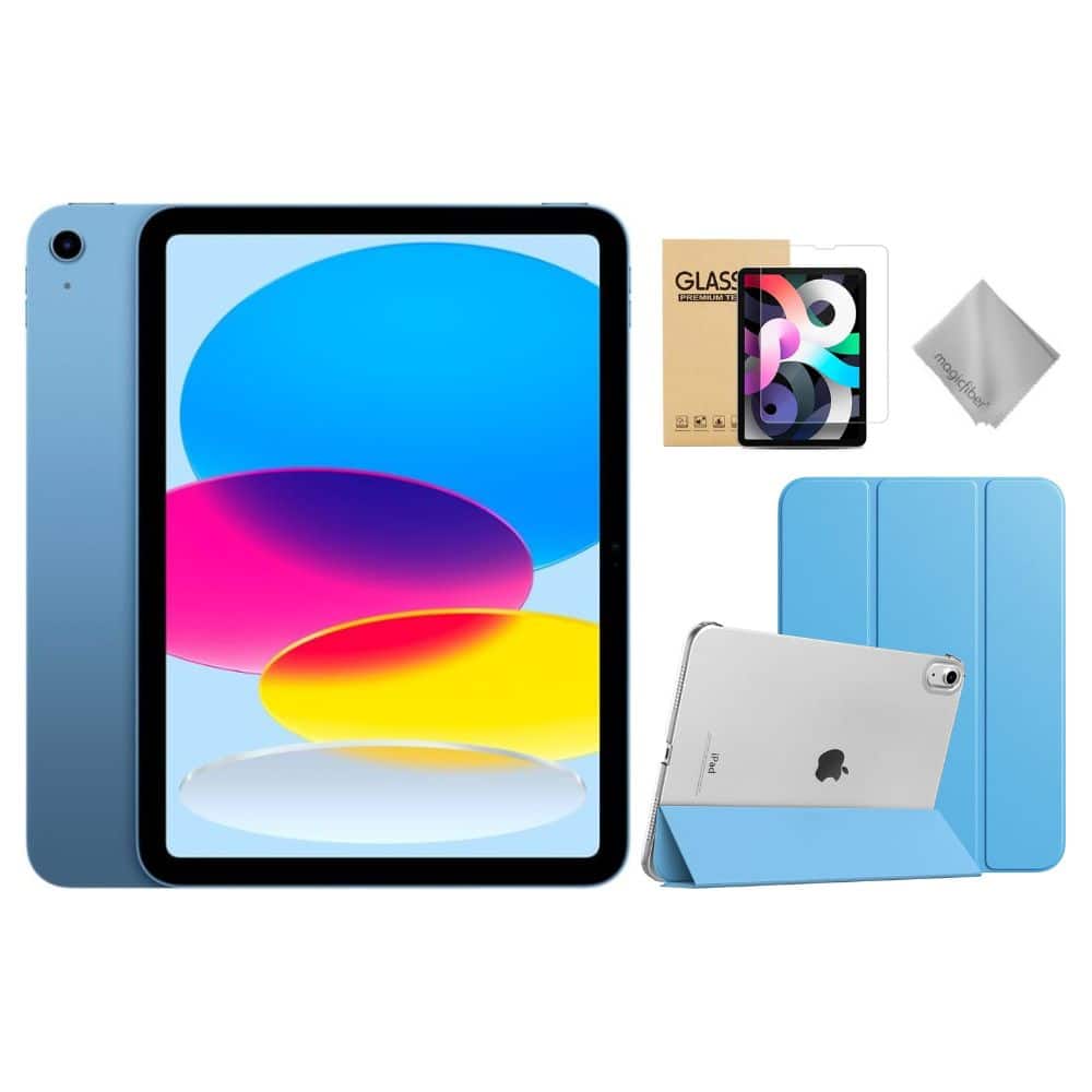 Apple 11 inch iPad A16 chip with Wi Fi 128GB With Blue Case Bundle