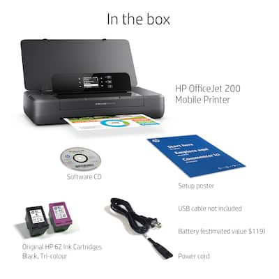 HP OfficeJet 200 Mobile Inkjet Printer Black OJ 200 Mobile/CZ993A