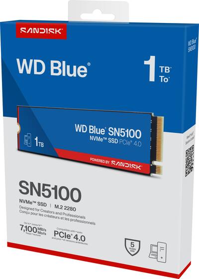 SanDisk WD Blue SN5100 1TB Internal SSD PCIe Gen 4 x4 NVMe for