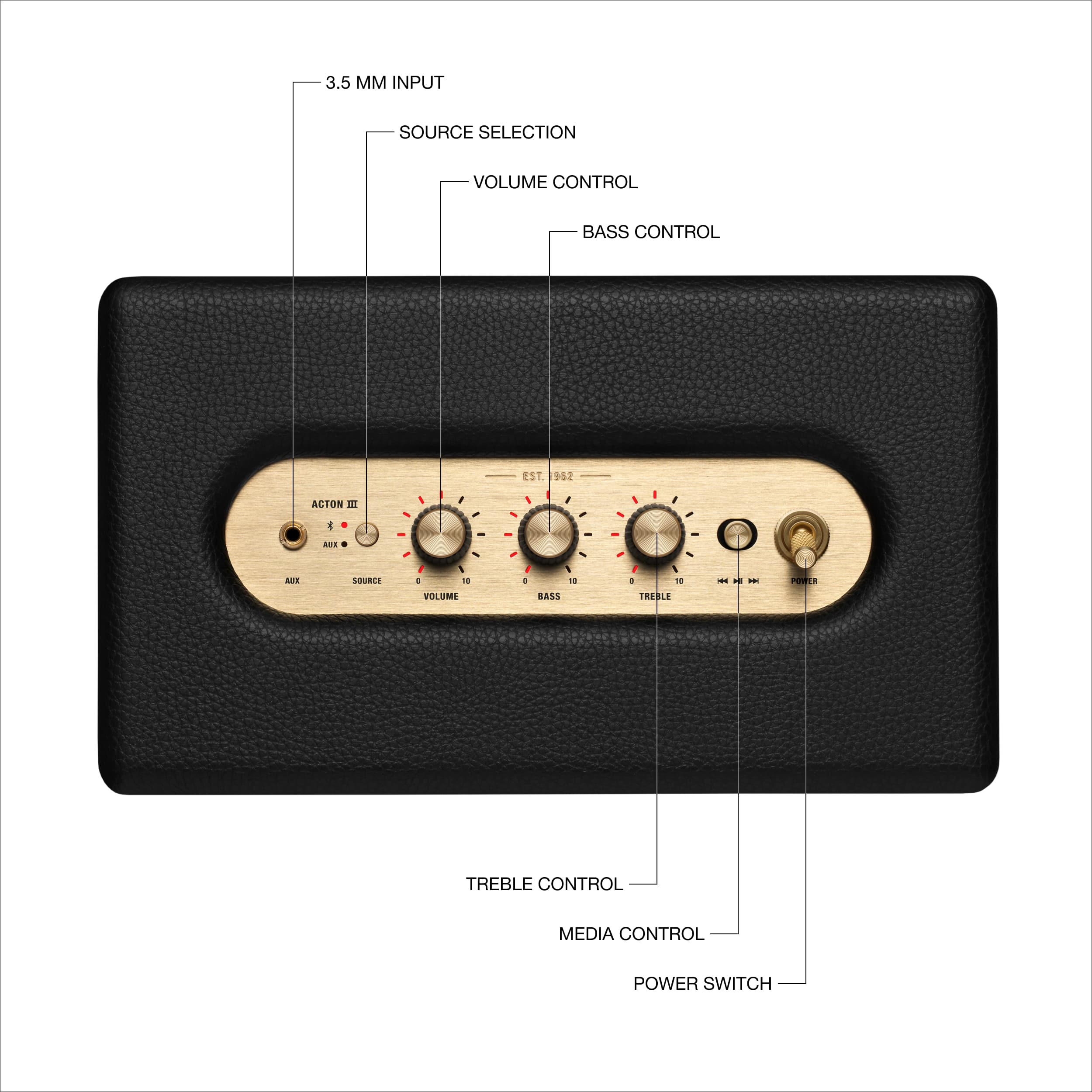 Marshall Acton III Bluetooth Home Speaker with Bass / Treble