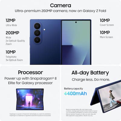 Samsung Galaxy Z Fold7 1TB (Unlocked) Jet Black SM-F966UZKFXAA