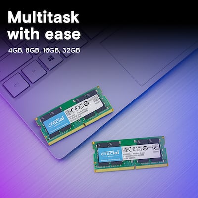 Crucial 32GB Kit (2x16GB) DDR4 3200MHz C22 SODIMM Laptop Memory