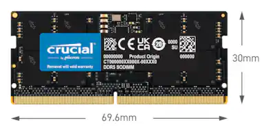 Crucial 32GB Kit (2x16GB) DDR5 5600MHz C46 SODIMM Laptop Memory