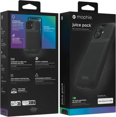 mophie Juice Pack for iPhone 16 Black 401015665 - Best Buy