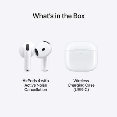 Apple AirPods 4 with Active Noise Cancellation White MXP93LL/A