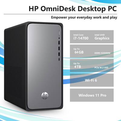 HP OmniDesk Desktop Intel Core i7 14700 with 64GB DDR5 RAM 4TB SSD