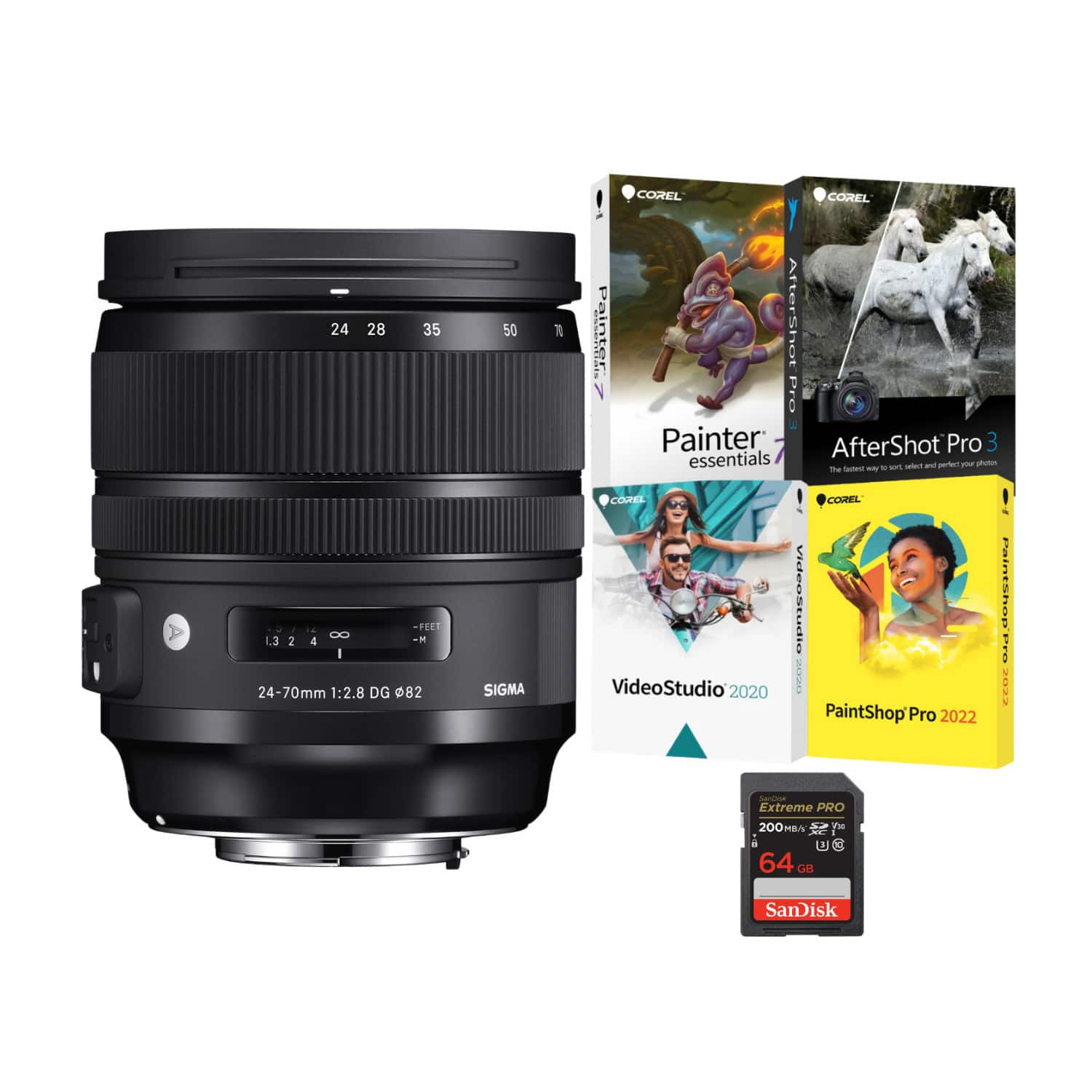 Sigma 24 70mm f2.8 DG OS HSM ART Lens for Nikon F with 1 TB HD and