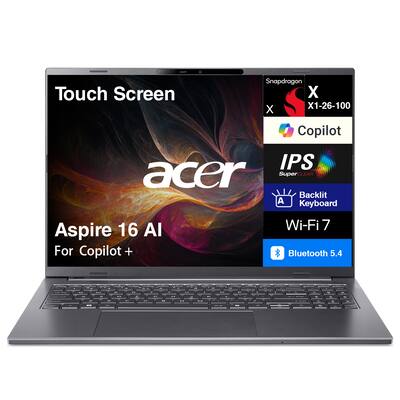 Acer Aspire 16 AI Laptop 16.0 WUXGA (Qualcomm Snapdragon X X1 26