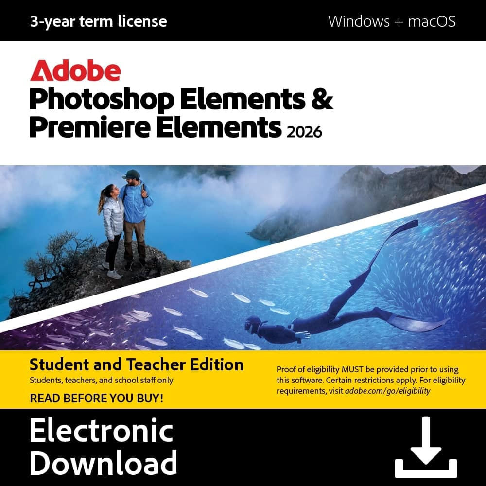 Adobe Photoshop Elements & Premiere Elements 2026 Student