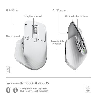 Logitech MX Master 3S for Mac Bluetooth Laser Mouse with Ultrafast