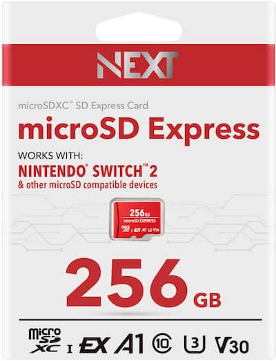 NEXT Express 256GB microSD PCIe 3.1 NVMe UHS I Memory Card works