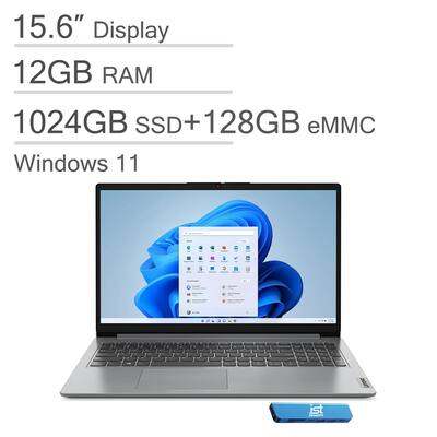 Lenovo IdeaPad 1 15.6 HD Laptop Intel Celeron with 12GB Memory 1TB