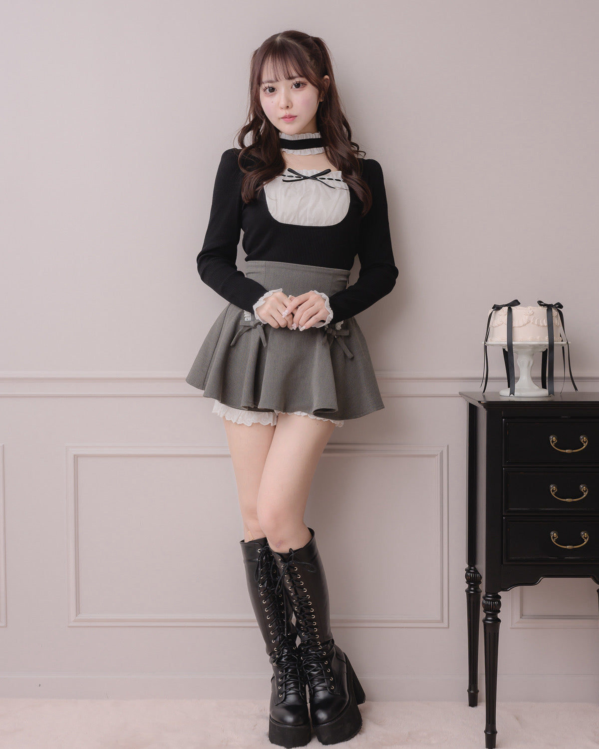 コルセットフリルフレアスカパン – pium