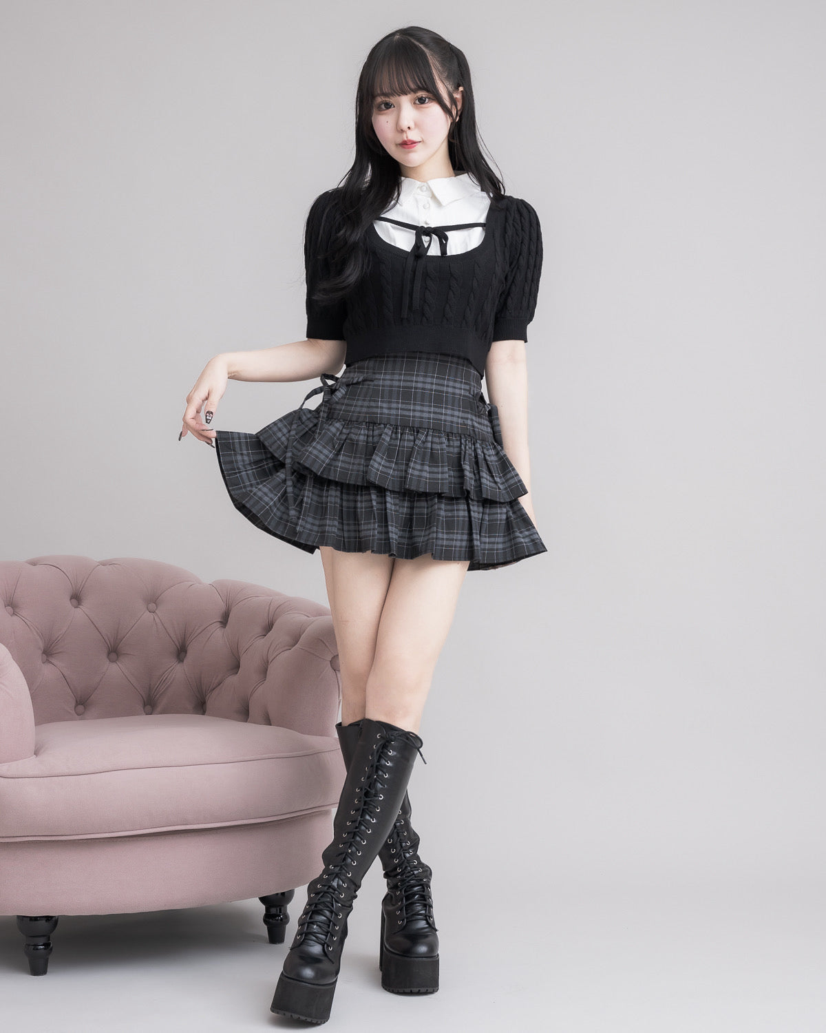 レイヤードケーブルニット – pium