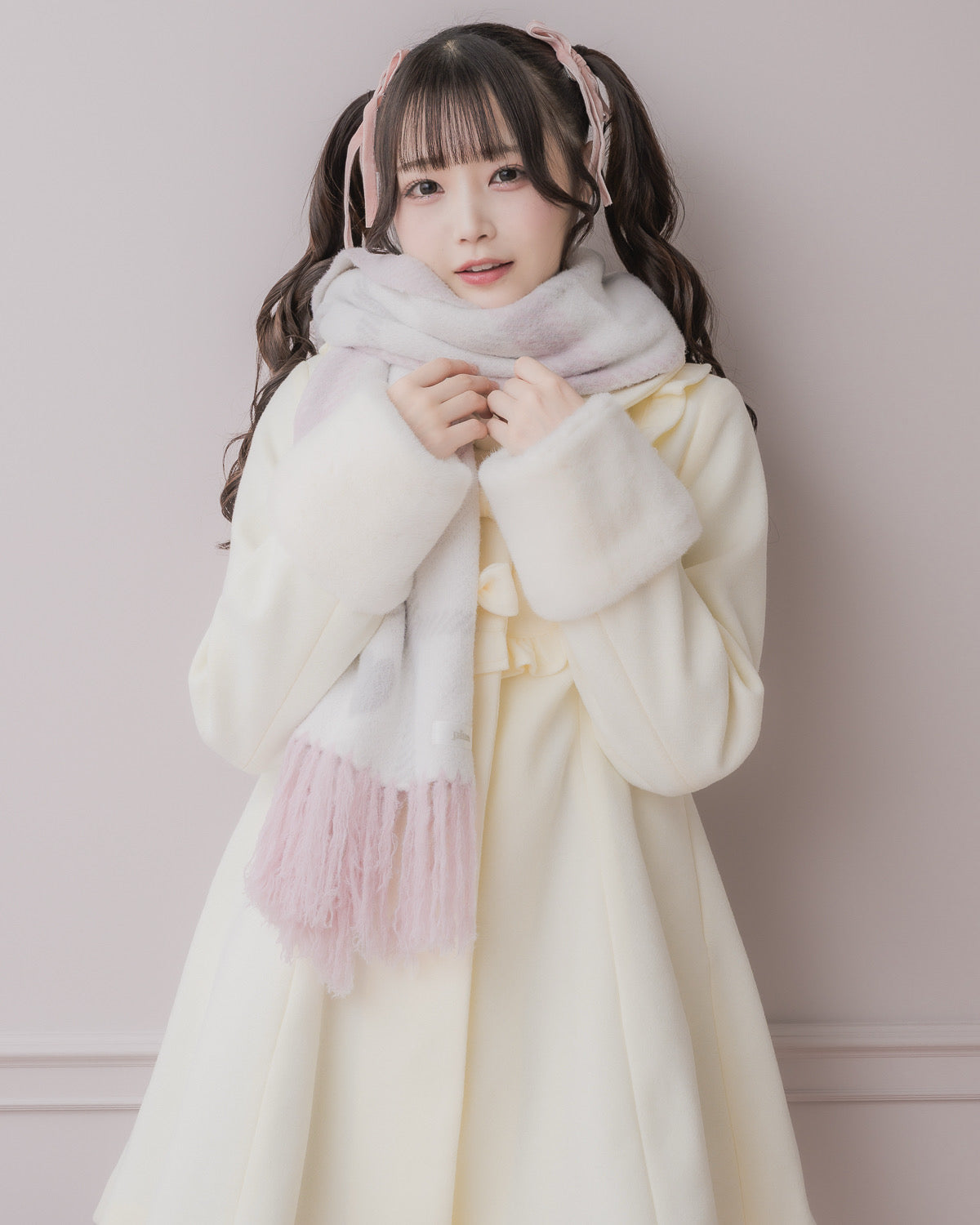 ハートチェックマシュマロニットマフラー – pium