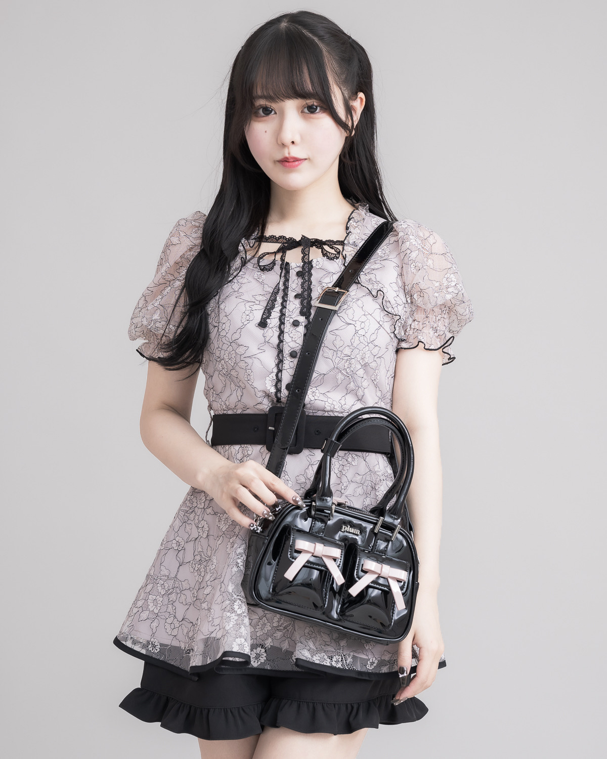 リボンポケットエナメルミニボストンバッグ – pium