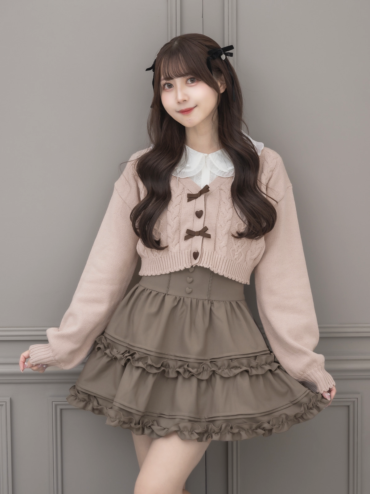 ハートリボンケーブルカーディガン – pium