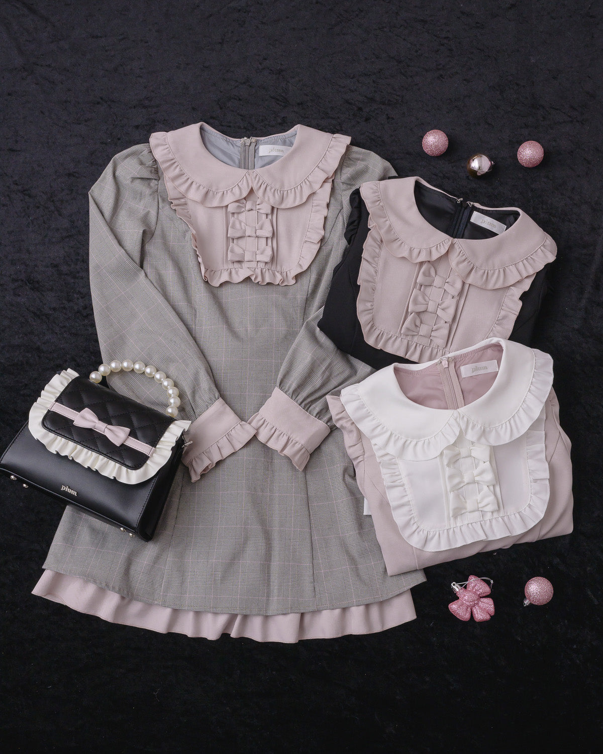 スクエアフリルリボンドーリーワンピース – pium