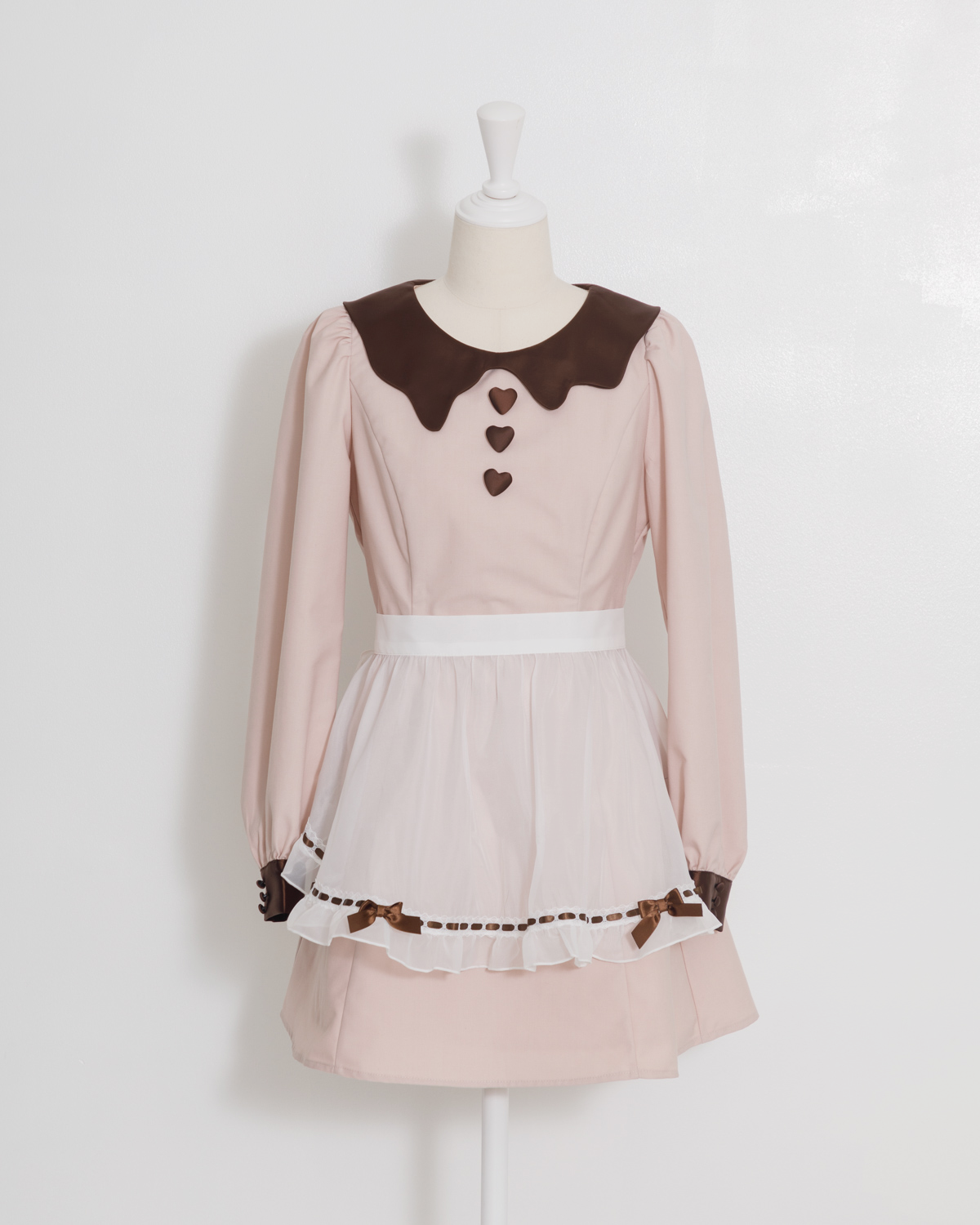 melty chocolate フリルエプロンワンピース – pium