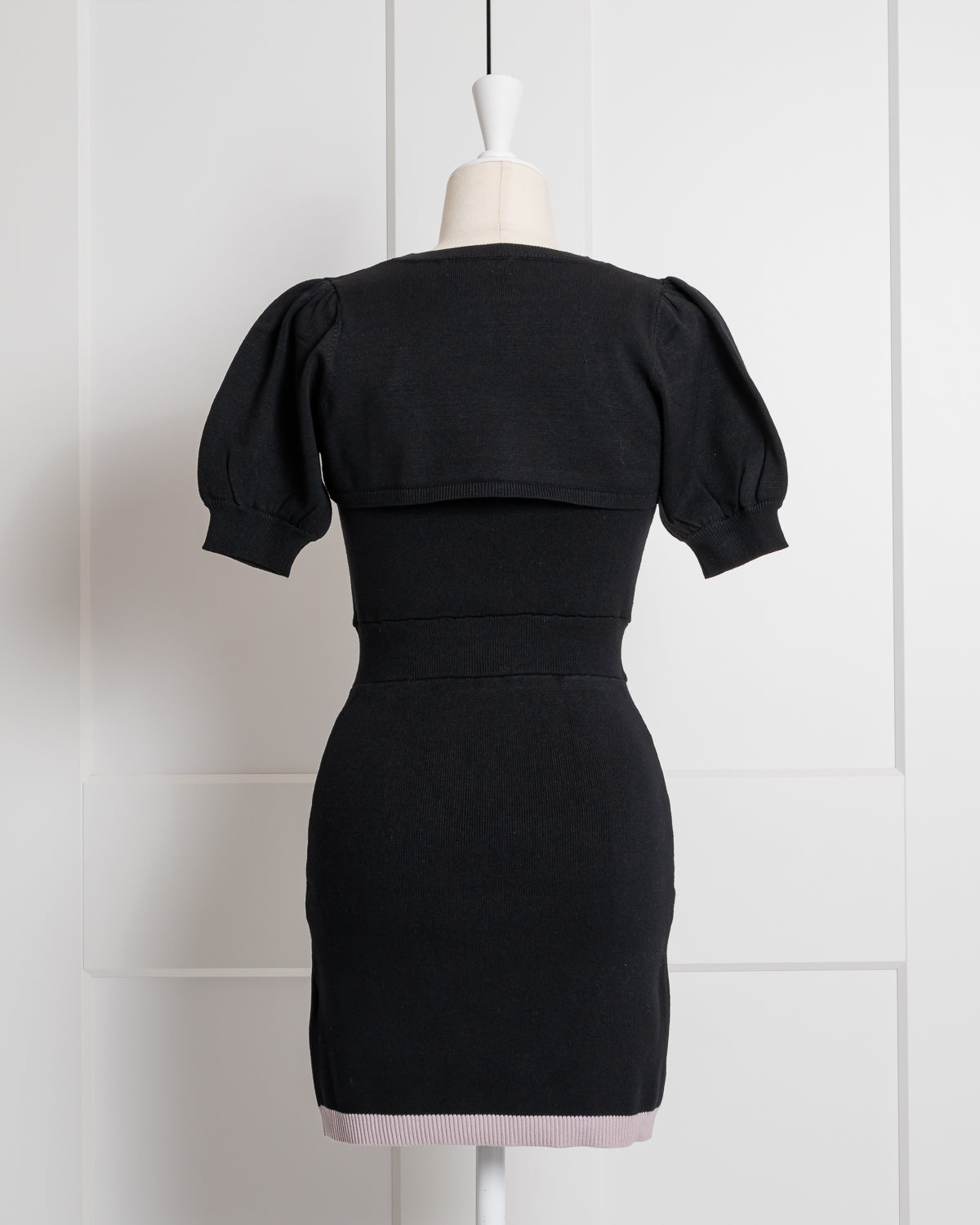 リボンテープレイヤード半袖ニットワンピ – pium