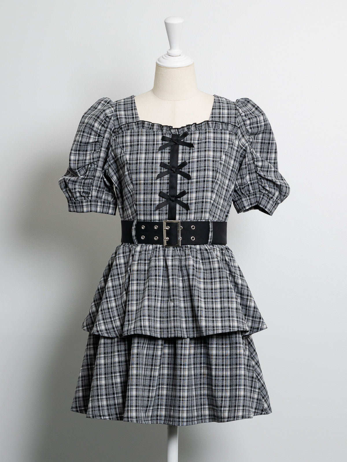 フロントリボンティアードミニワンピース – pium