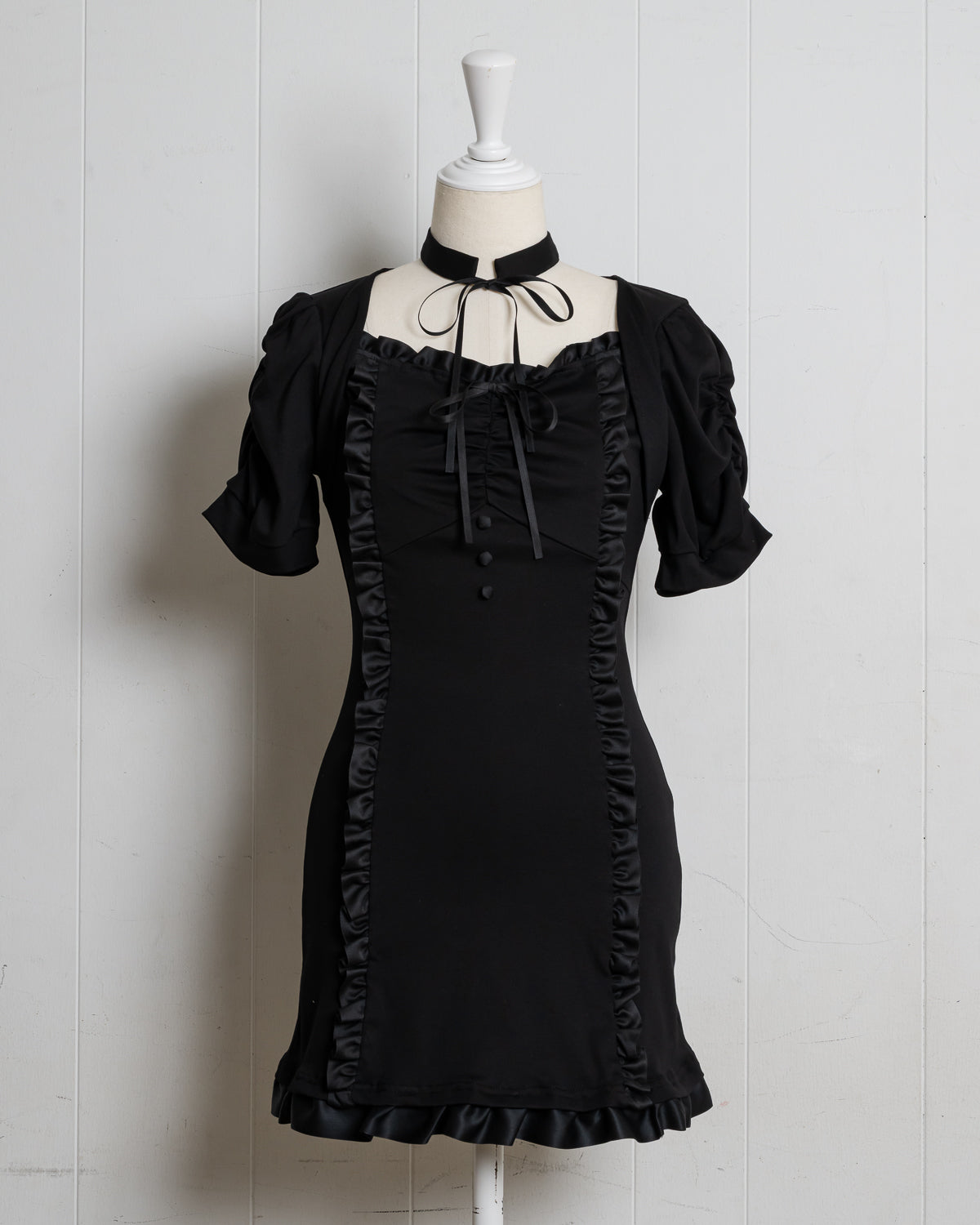 フリル切替チョーカーカットワンピース – pium